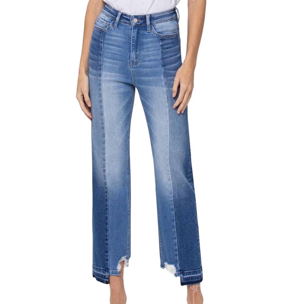 Flying Monkey Black Label Denim Jeans Women's Raw‎ Hem Patch Work Size 30